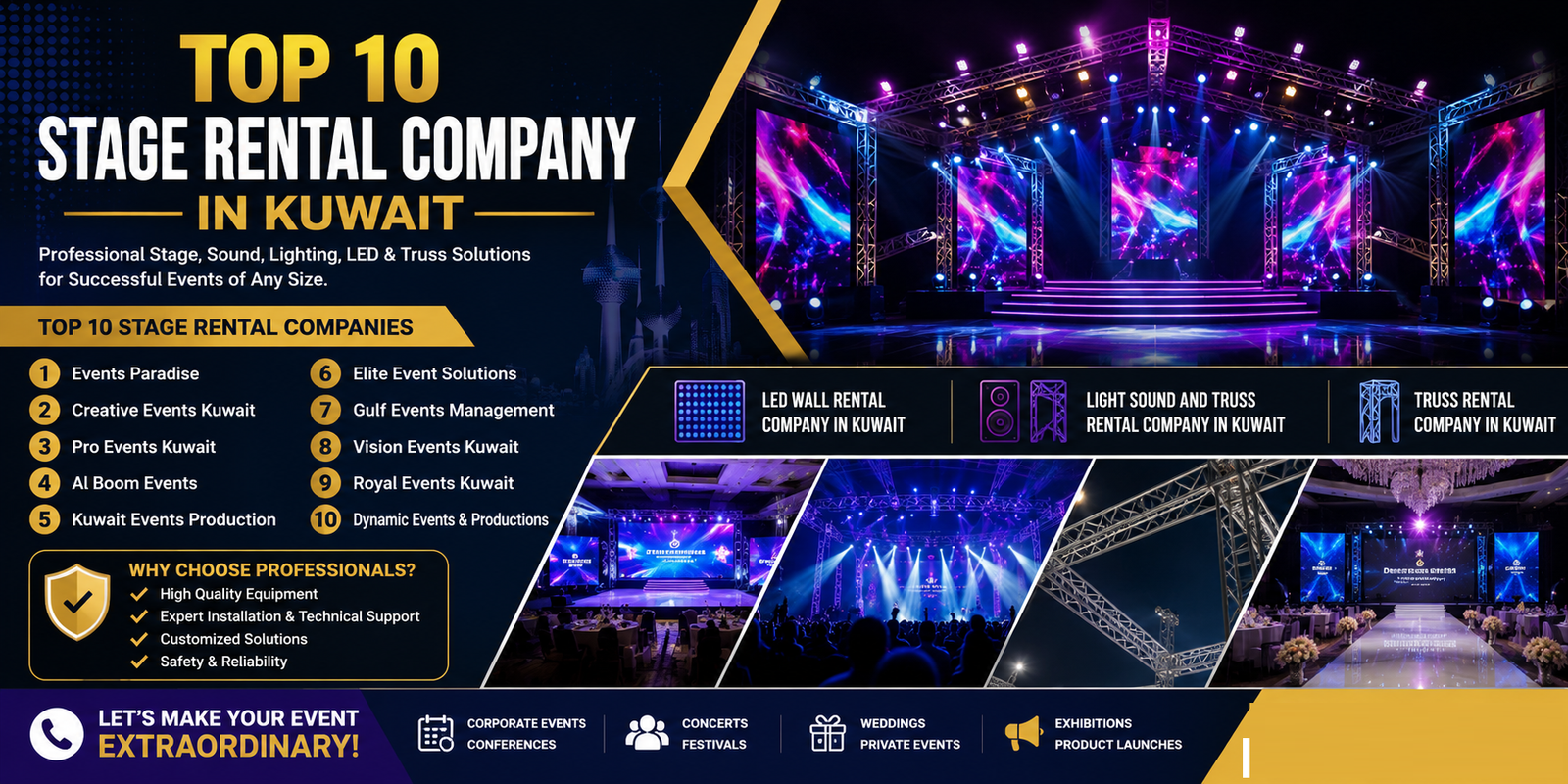 stage rental Company in kuwait